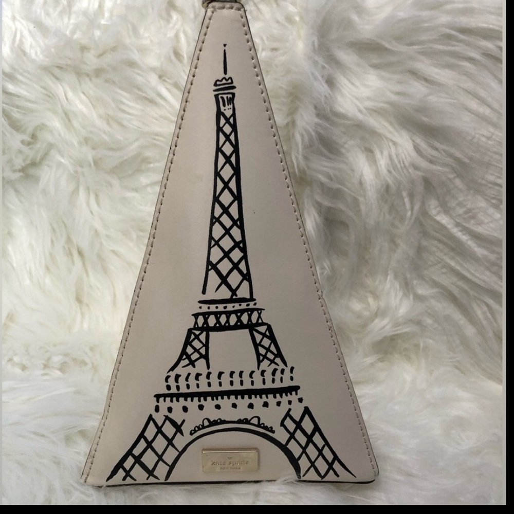 Kate Spade Triangle “Eiffel Tower” Wristlet Novelty Bag in Cement color - Picture 5 of 16
